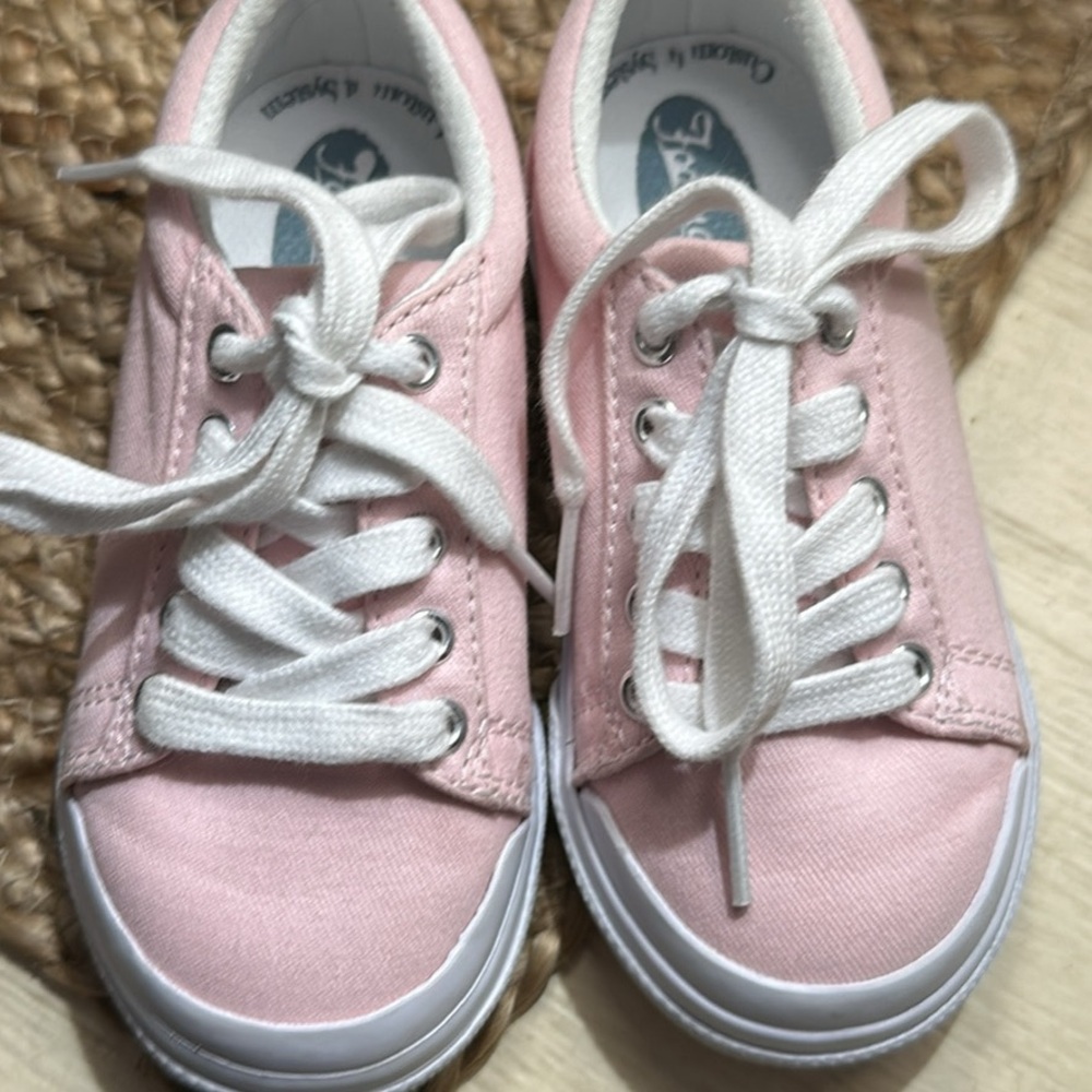 Footmates Kids Pink Canvas Lace-Up Sneakers